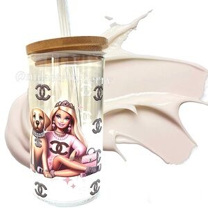 Golden doodle with girl